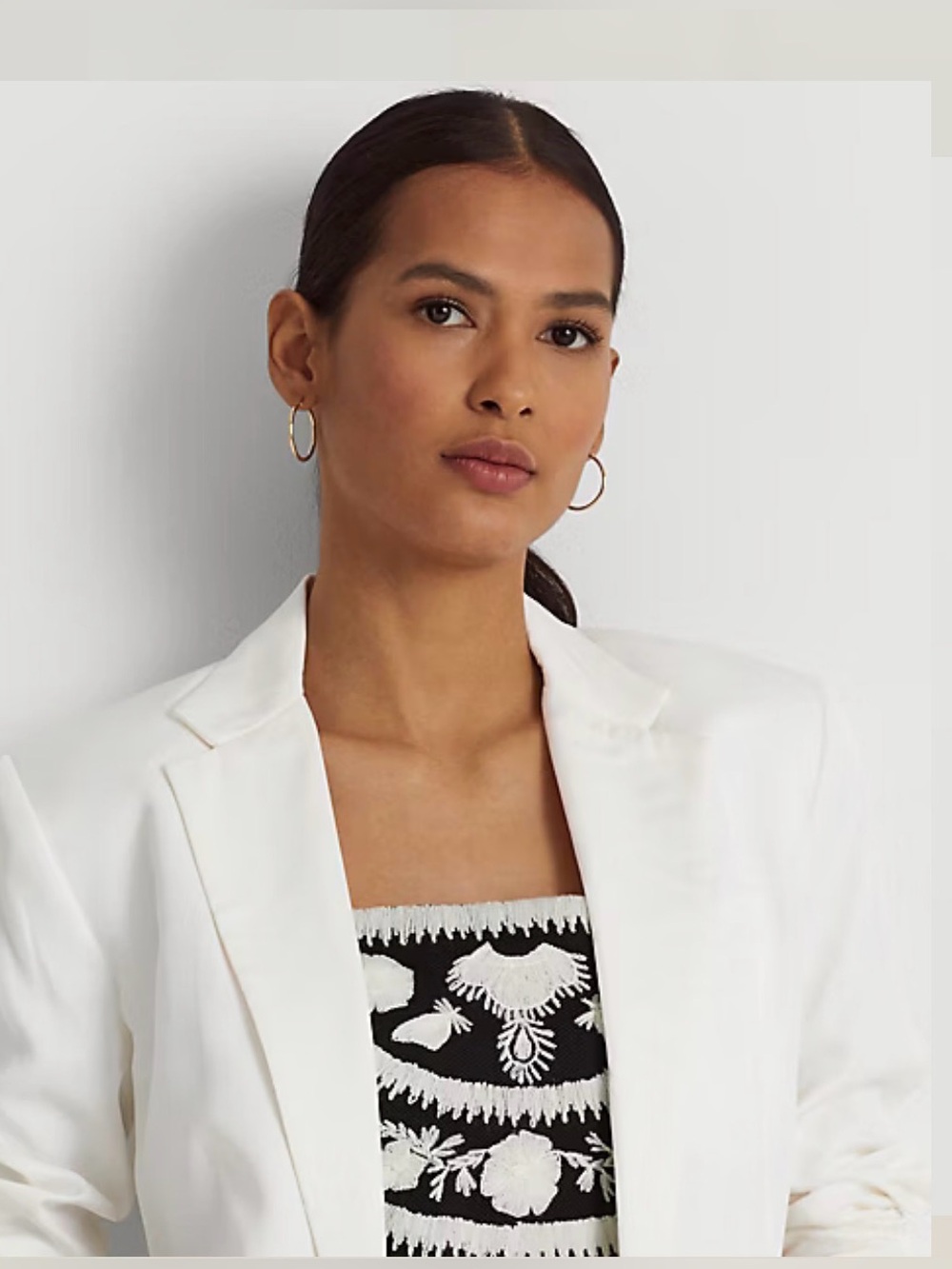 NWT Lauren Ralph Lauren Linen-Blend Twill Blazer Size 12P - Picture 4 of 8